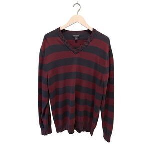 Banana Republic navy and red striped v-neck sweater - XXL
